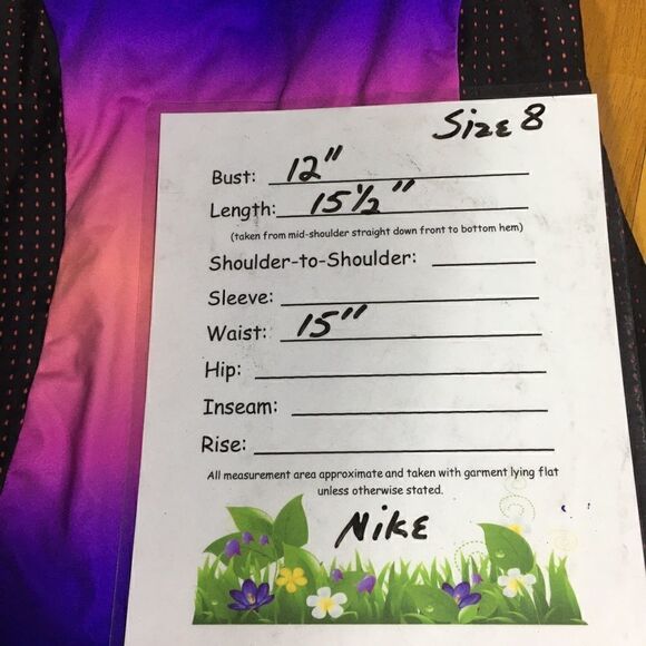 Nike multi colored Small tank top Razorback black purple orange lightly padded - Picture 5 of 5